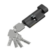 Цилиндр ключ/фиксатор Bravo FZZ-6.3S 56(28/28) SBlack (алюм., 3 ключа)