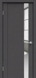 Дверь межкомнатная Бизнес класс-655 ПВХ Стипл темно-серый, глухая, без стекла, без кромки, царговая