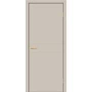 Дверь межкомнатная Браво-0.24.П (SG:P3) ПЭТ Cream Silk, золотые матовые вставки, глухая, каркасно-щитовая