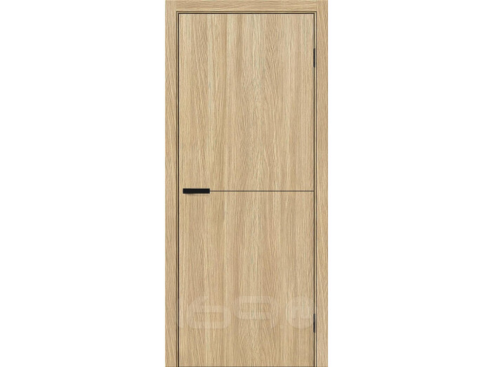 Дверь межкомнатная Браво-0.21.А ПЭТ Real Oak, black silk, глухая, без стекла, кромка алюминиевая черная матовая, каркасно-щитовая