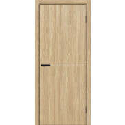 Дверь межкомнатная Браво-0.21.А ПЭТ Real Oak, black silk, глухая, без стекла, кромка алюминиевая черная матовая, каркасно-щитовая
