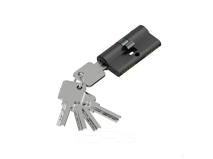 Цилиндр ключ/ключ Bravo KZZ-6.3S 56(28/28) SBlack (алюм., 3 ключа)