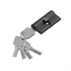 Цилиндр ключ/ключ Bravo KZZ-6.3S 56(28/28) SBlack (алюм., 3 ключа)