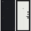 Дверь входная Граффити-32/32 Total Black/Super White, 2 замка, с ночной задвижкой