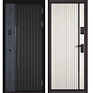 Дверь входная Сити Интегра Ай Кью ПП 401БГ/Si-7 Черный матовый/Графит/Эмаль белоснежная, 1 замок, с ночной задвижкой