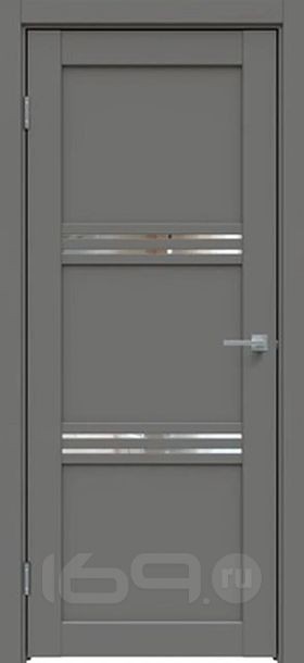 Дверь межкомнатная Concept-602 ПВХ Медиум грей, без декора, остекленная, зеркало, без кромки, царговая