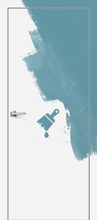 Дверь скрытого монтажа Инвизибл Реверс-0.А Prime, грунт (под окраску), левое открывание, Грунт, кромка алюминиевая матовый хром, каркасно-щитовая
