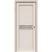 Дверь межкомнатная Concept-601 ПВХ, Магнолия, остекленная, лакобель чёрный, царговая