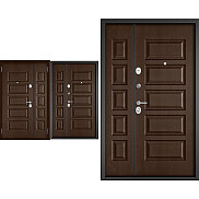 Дверь входная Мега Масс PP X-108/X-108 Дуб коньяк/Дуб коньяк, 2 замка, с ночной задвижкой