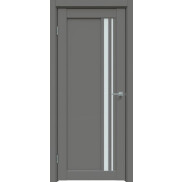 Дверь межкомнатная Concept-608 ПВХ Медиум грей, без декора, остекленная, сатинат белый, без кромки, царговая