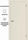 Дверь межкомнатная Порта ПТА-50 B ПЭТ, Shellac Cream в комплекте с врезанной черной магнитной защелкой, глухая, каркасно-щитовая