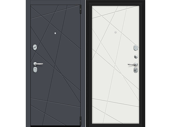 Дверь входная Porta S-3P 15.15 Graphite Pro/Super White, 2 замка, с ночной задвижкой