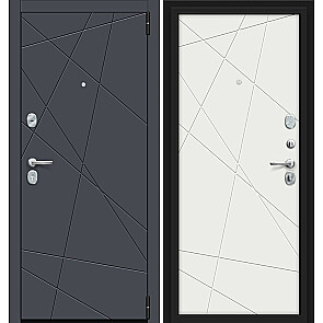 Дверь входная Porta S-3P 15.15 Graphite Pro/Super White, 2 замка, с ночной задвижкой
