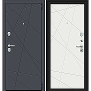 Дверь входная Porta S-3P 15.15 Graphite Pro/Super White, 2 замка, с ночной задвижкой