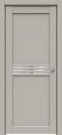Дверь межкомнатная Concept-601 ПВХ Шелл грей, без декора, остекленная, зеркало, царговая