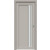 Дверь межкомнатная Concept-608 ПВХ Шелл грей, без декора, остекленная, сатинат белый, без кромки, царговая