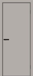 Дверь межкомнатная Браво-0.А ПЭТ Grey Silk, глухая, без стекла, кромка алюминиевая черная матовая, каркасно-щитовая