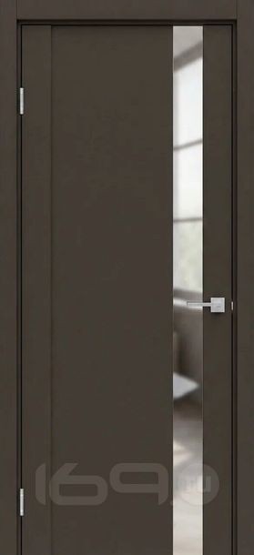 Дверь межкомнатная Бизнес класс-655 ПВХ Стипл темно-коричневый, глухая, без стекла, без кромки, царговая
