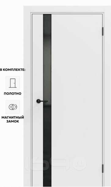 Дверь межкомнатная Порта ПТА-51 B ПЭТ, Shellac White, глухая, каркасно-щитовая
