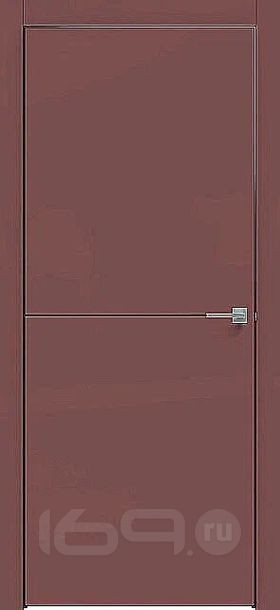 Дверь межкомнатная Design-709 ПВХ Лофт ред, глухая, кромка алюминиевая черная матовая, каркасно-щитовая