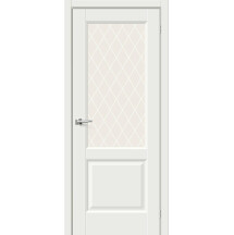 Дверь межкомнатная «Неоклассик-33» White Matt остекление White Сrystal