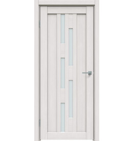 Дверь межкомнатная Future-537 ПВХ, Дуб Серена светло-серый, остекленная, сатинат белый, царговая