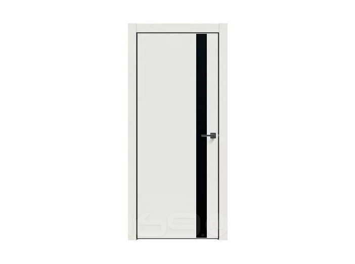 ДП Gloss-702 Белый глянец  230*80, Лакобель белый, кромка-чёрная матовая Выставочный образец