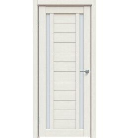 Дверь межкомнатная Modern-513 ПВХ, Мелинга белая, остекленная, сатинат белый, царговая