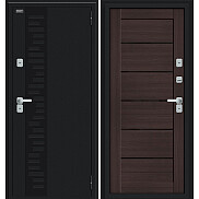 Дверь входная Thermo Техно Декор Букле черное/Wenge Veralinga, 2 замка