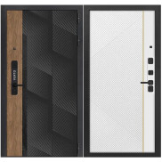 Дверь входная Vetro 6 Орех пекан медовый/Эмалит белый, 2 замка