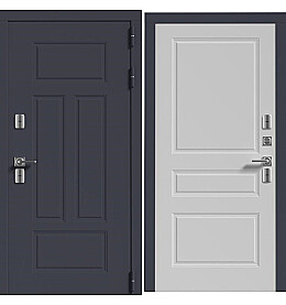Дверь входная PP ВМ-103 Распродажа Серый Винорит/Белый софт, 2 замка