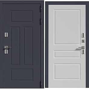 Дверь входная PP ВМ-103 Распродажа Серый Винорит/Белый софт, 2 замка
