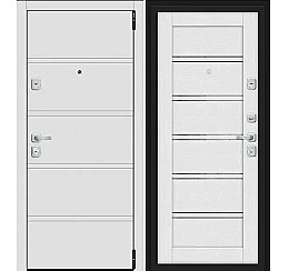 Дверь входная Porta M-3 8/Л28 White Stark/Virgin, 2 замка, с ночной задвижкой