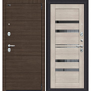 Дверь входная Porta S-3P 4/П30 Brownie/Cappuccino Veralinga, с зеркалом, 2 замка