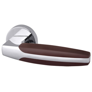 Ручка раздельная для межкомнатной двери «ARC URB2 CP/Brown-16» Хром/Коричневый