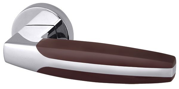 Ручка раздельная для межкомнатной двери «ARC URB2 CP/Brown-16» Хром/Коричневый