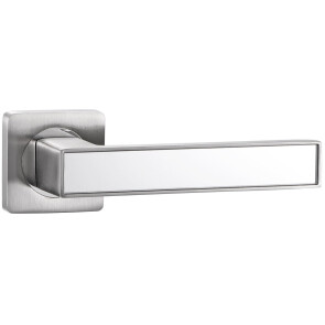 Ручка на квадратной розетке «Vantage V52D AL» Матовый никель/Белый