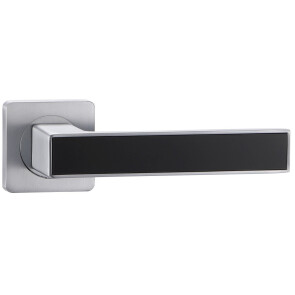 Ручка на квадратной розетке «Vantage V52L-2 AL» Матовый хром/Чёрный