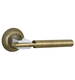 Ручка раздельная для межкомнатной двери «CITY TL ABG/CP-6» Зеленая бронза/хром