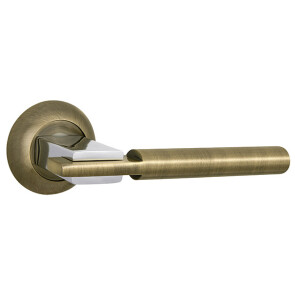 Ручка раздельная для межкомнатной двери «CITY TL ABG/CP-6» Зеленая бронза/хром