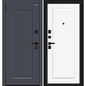 Дверь входная Айкон/SBlack Graphite Shell/White Silk, 2 замка