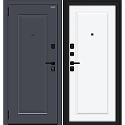 Дверь входная Айкон/SBlack Graphite Shell/White Silk, 2 замка, с ночной задвижкой