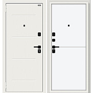 Дверь входная Аура/SBlack Шагрень белая/White Silk, 2 замка, с ночной задвижкой