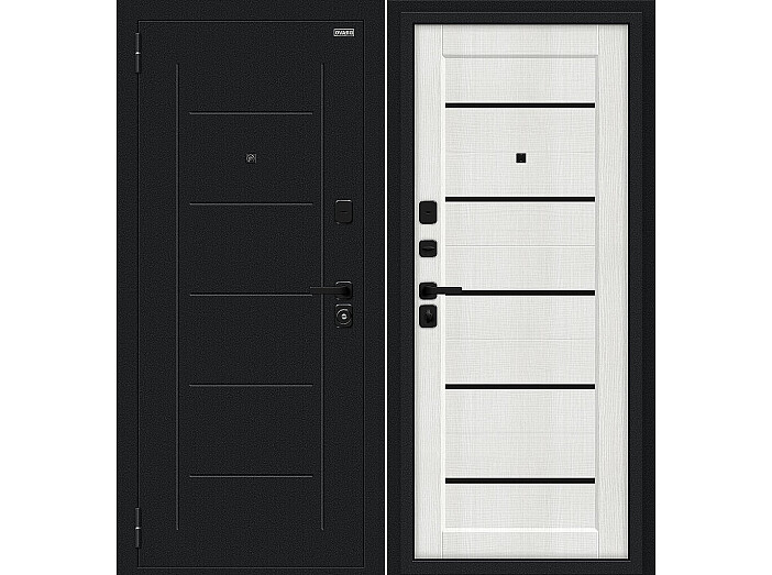 ДC Bravo Борн/SBlack Букле черное/Bianco Melinga 205*86 Левая