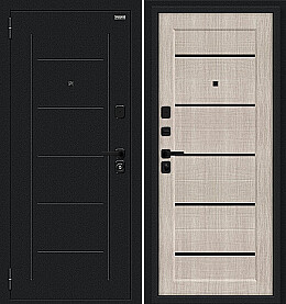 Дверь входная Борн/SBlack Букле черное/Cappuccino Melinga, 2 замка