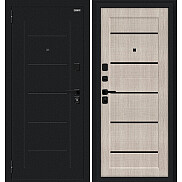 Дверь входная Борн/SBlack Букле черное/Cappuccino Melinga, 2 замка, с ночной задвижкой