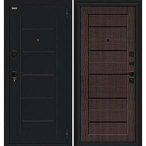 Дверь входная Борн/SBlack Букле черное/Wenge Melinga, 2 замка