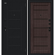 Дверь входная Борн/SBlack Букле черное/Wenge Melinga, 2 замка, с ночной задвижкой