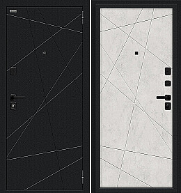 Дверь входная Граффити-5/SBlack Букле черное/Look Art, 2 замка