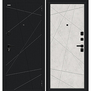 Дверь входная Граффити-5/SBlack Букле черное/Look Art, 2 замка